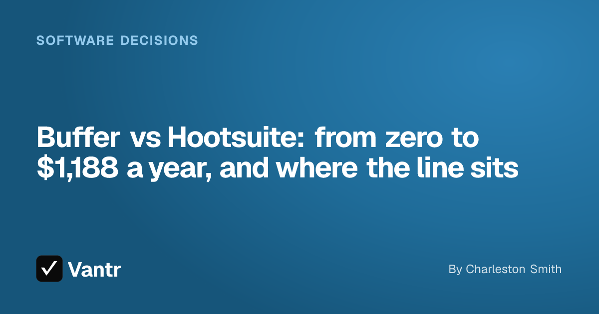 Buffer vs Hootsuite: from zero to $1,188 a year, and where the line sits, a Vantr guide