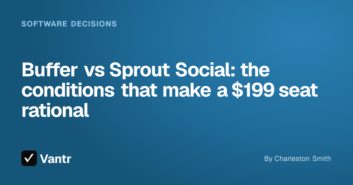 Buffer vs Sprout Social: the conditions that make a $199 seat rational, a Vantr guide