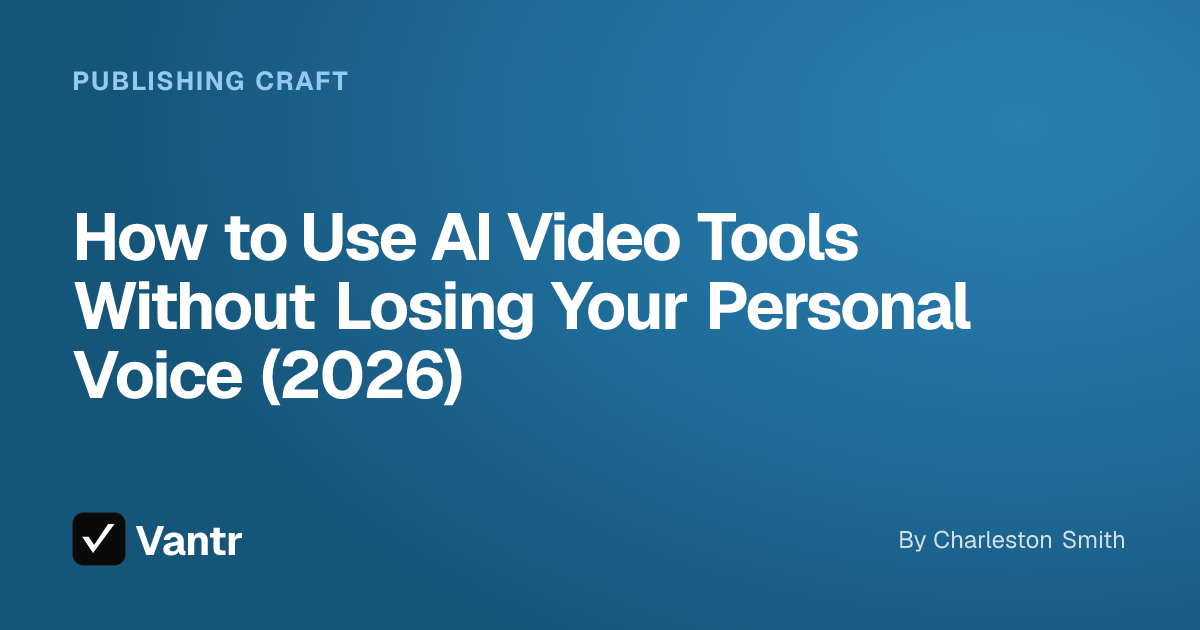 How to Use AI Video Tools Without Losing Your Personal Voice (2026), a Vantr guide