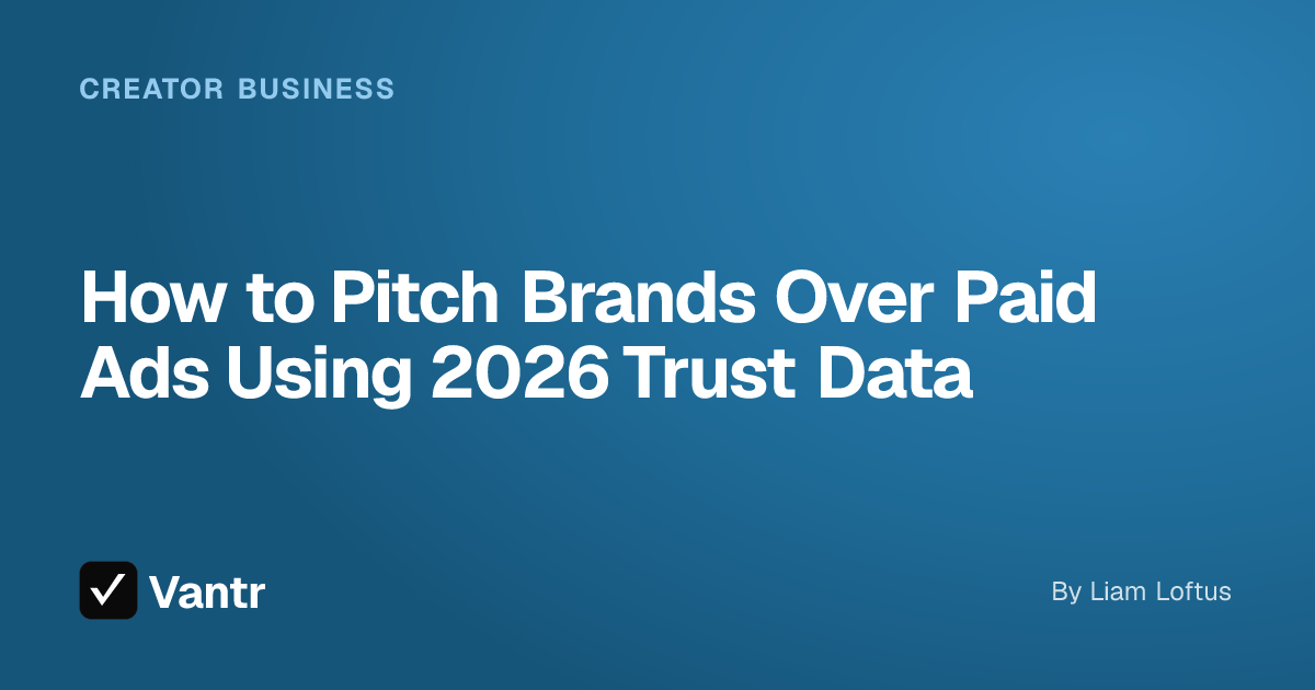 How to Pitch Brands Over Paid Ads Using 2026 Trust Data, a Vantr guide