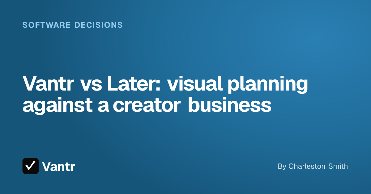 Vantr vs Later: visual planning against a creator business, a Vantr guide