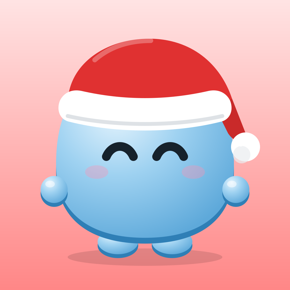 Vann, the Vantr mascot, in a Santa hat